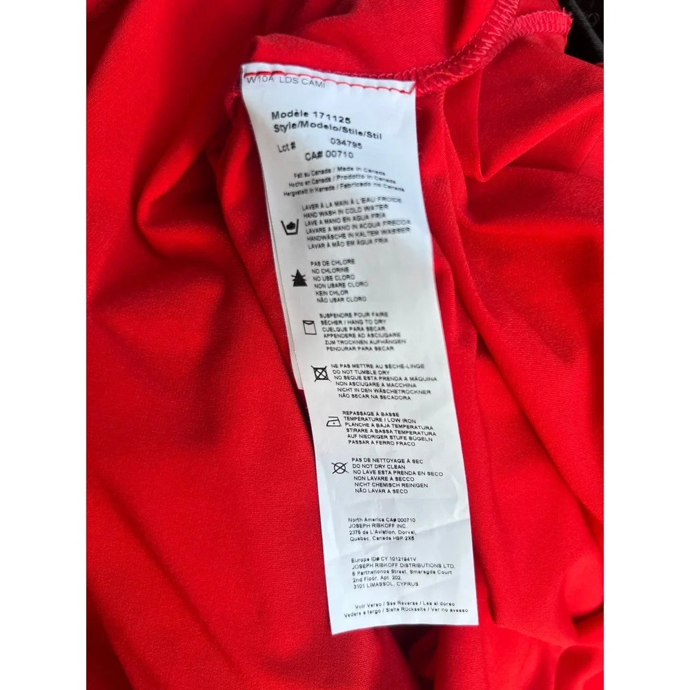 Joseph Ribkoff Red Asymmetrical Drape Sleeveless Top Blouse 171125 Mens 14